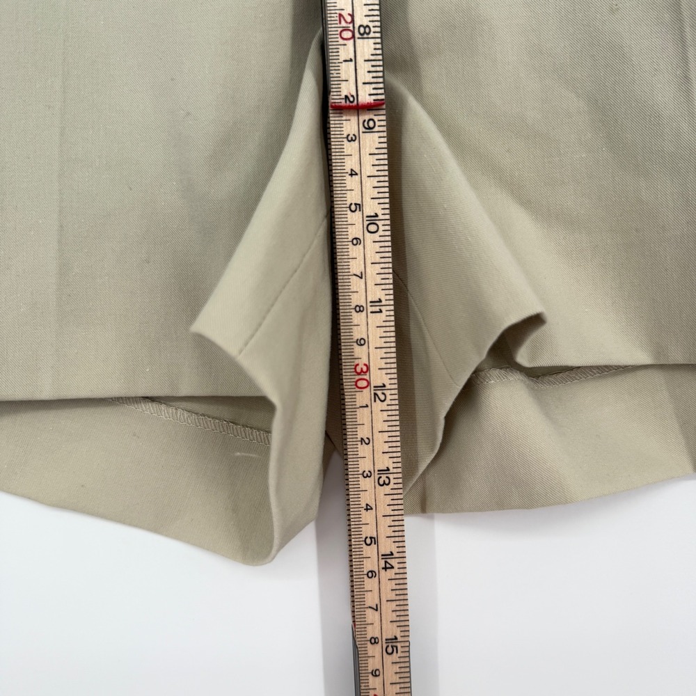 NWT Theory Kasim Shorts Oat Khaki Checklist Light Stretch Cotton Mid Rise 8 - Picture 11 of 13